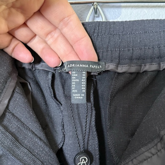 Adrianna Papell Wide Leg Cuffed Charcoal Flat Front Pants - Picture 9 of 10